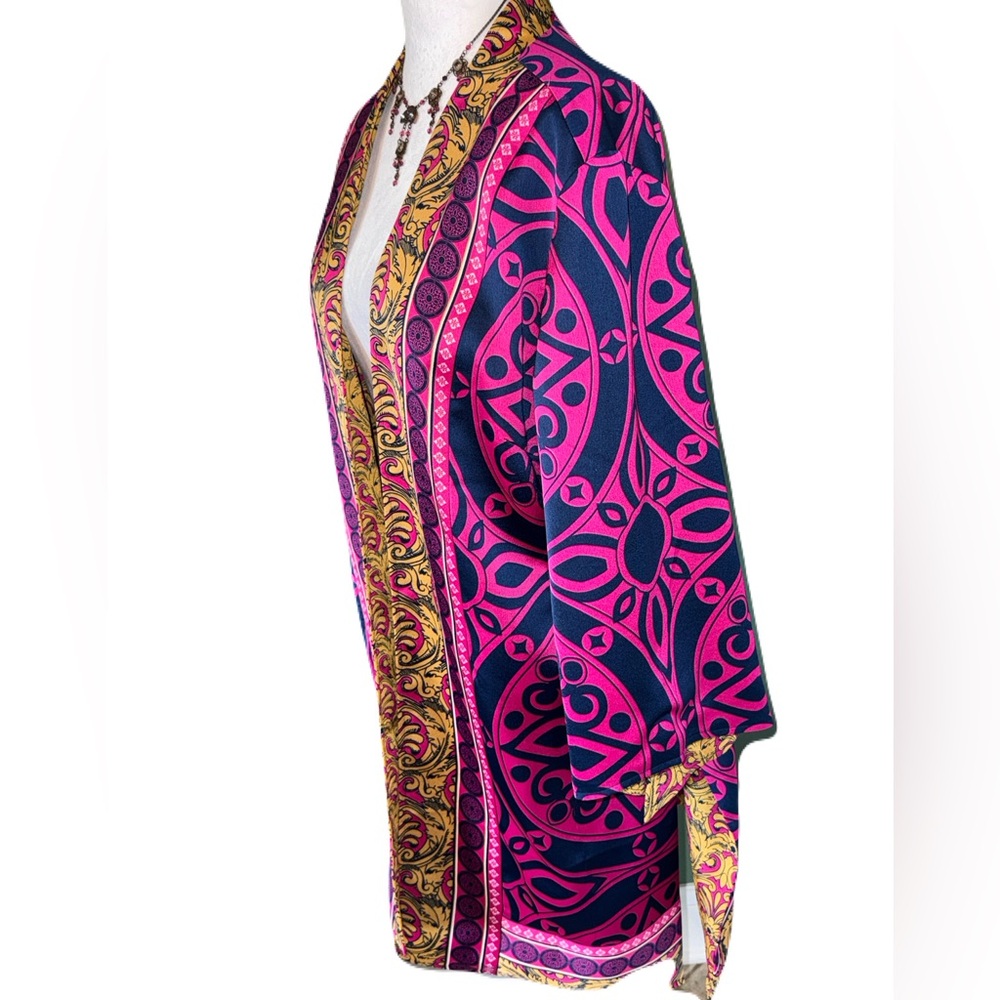 Chico’s Reversible Kimono Jacket NWT Size 1 Open Front Lightweight Duster - Picture 7 of 14